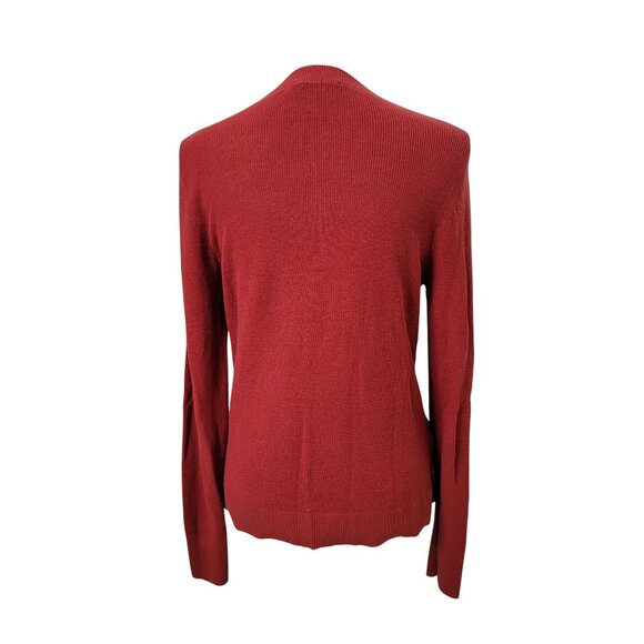 LOFT Size S Deep Dark Terracotta / Brick Red Crew Neck Sweater, Gently Used - Picture 4 of 11